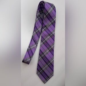 Nordstroms Purple Plaid Men's Tie 100% silk